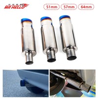 Car exhaust pipe muffler Tail Pipe Universal High Quality Stainless Steel Interface 51 57 64MM Exhaust System End 88mm