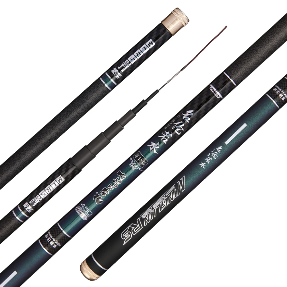 Telescopic Carbon Fishing Rod 3.6m-7.2m Lightweight Strong Durable Fishing Gear for Freshwater And Saltwater