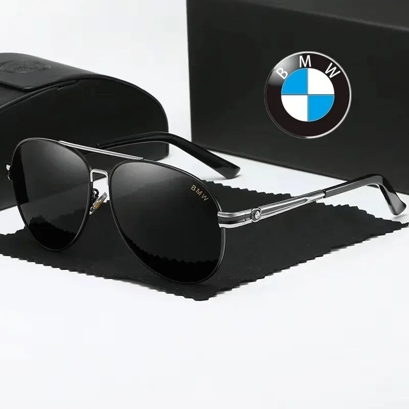 

BMW logo Fashion Style Polarized Sunglasses for Men Protection Driving Glasses Sporty Wrap Retro Aviator Sun Glasses Gift Box