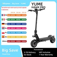 YUME HAWK Pro Electric Scooter,3000W*2 Motor 60V 30Ah Battery 50mph Max Speed 10x4.5' Tubeless Road Tires Off road Escooter
