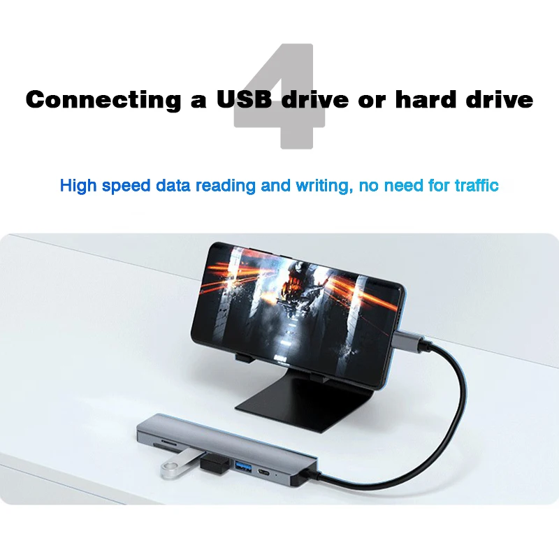 USB C HUB to HDMI 4K USB 3.0 2.0 Multiport Adapter with TF SD Reader Slot Type C HUB Dock Station PD 100W Charging for Laptop