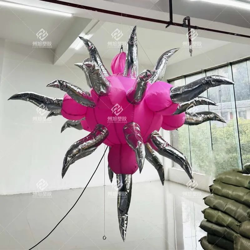 Opblaasbare Spike Ball, Roze Onregelmatige Spike Ball Model, Activiteit Stage Bar Sfeer Decoratie