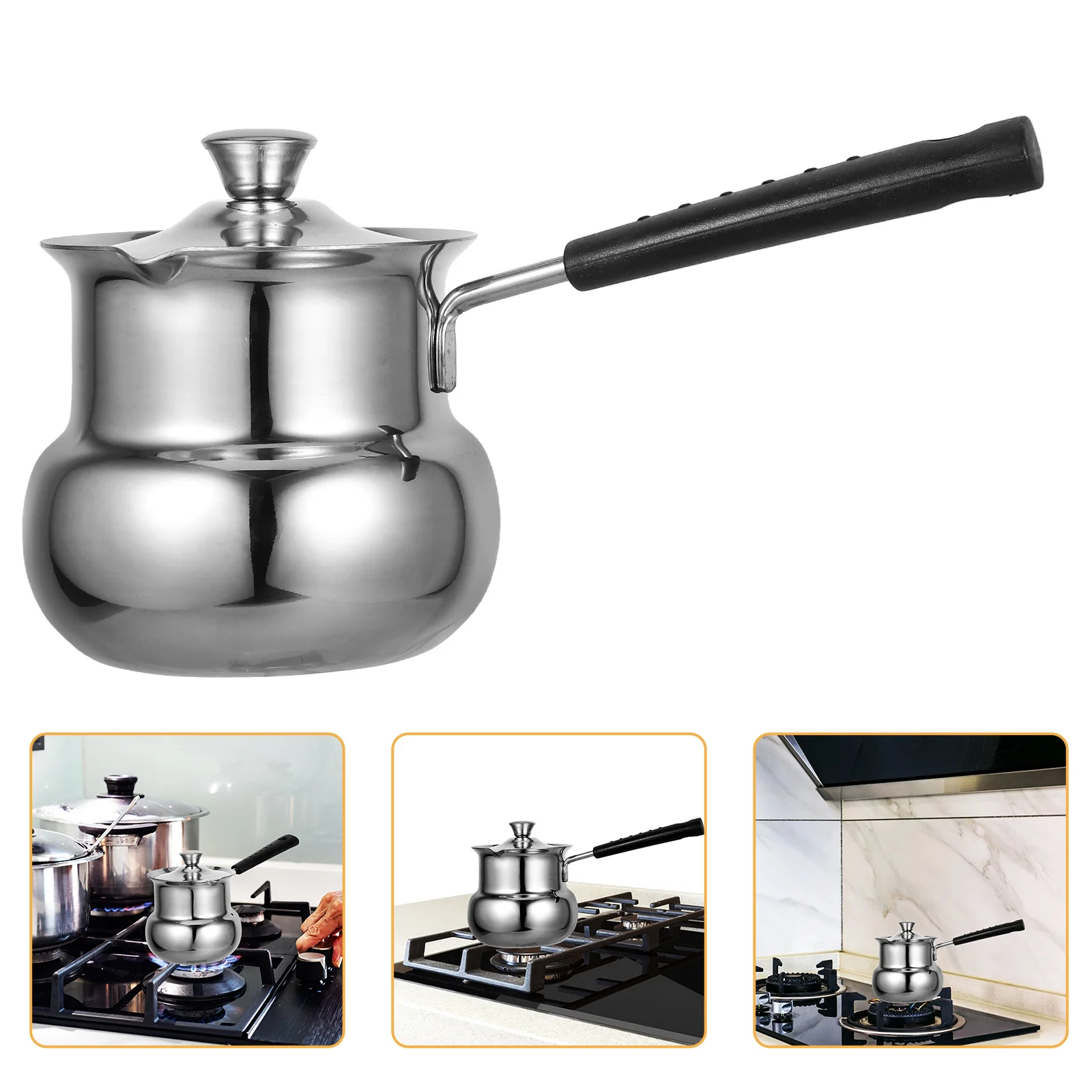 

Thickened Stainless Steel Soup Pot Household Deep Cooking Pan Milk Boiling Stewing Pot Kitchen Essential Food Heater