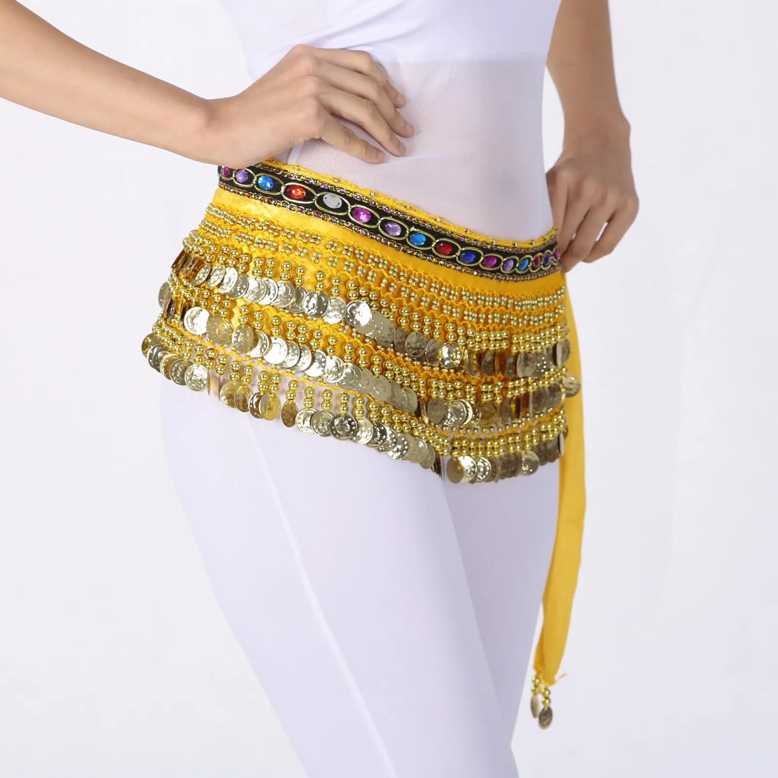 Belly Dance Hip Scarf Outfit Waist Chain for Tango Latin Dance Performance
