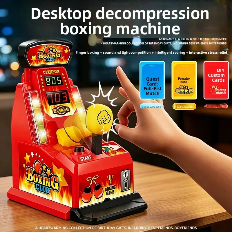 Kids Mini Elastic Finger Boxing Machine, Desktop Punch Arcade Game Toy, Children Educational Stress Relief Toy