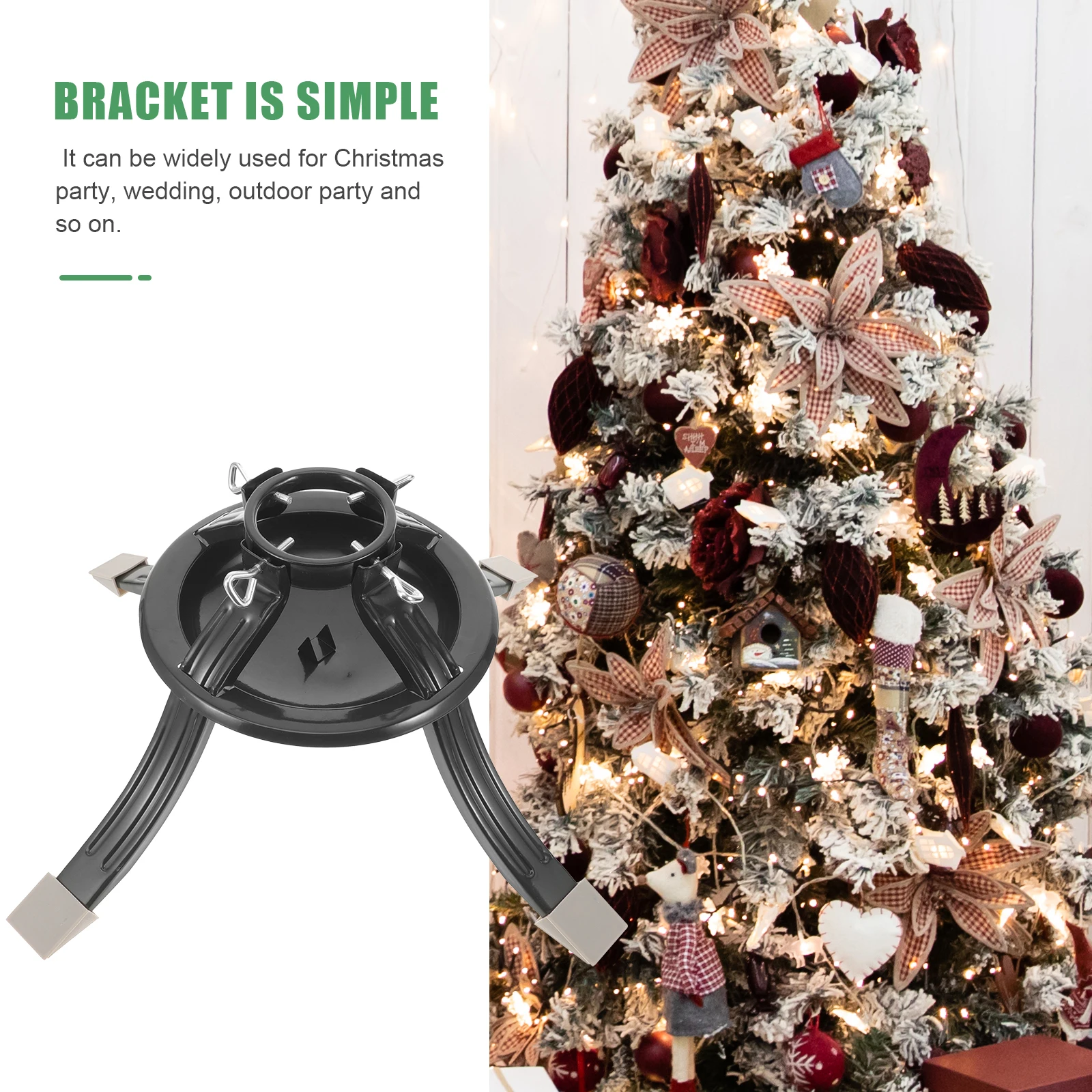 

Christmas Stand Metal Xmas Tree Base Holder Sturdy Smooth Surface Home Interior Support Bracket For Artificial Tree Pole Flag
