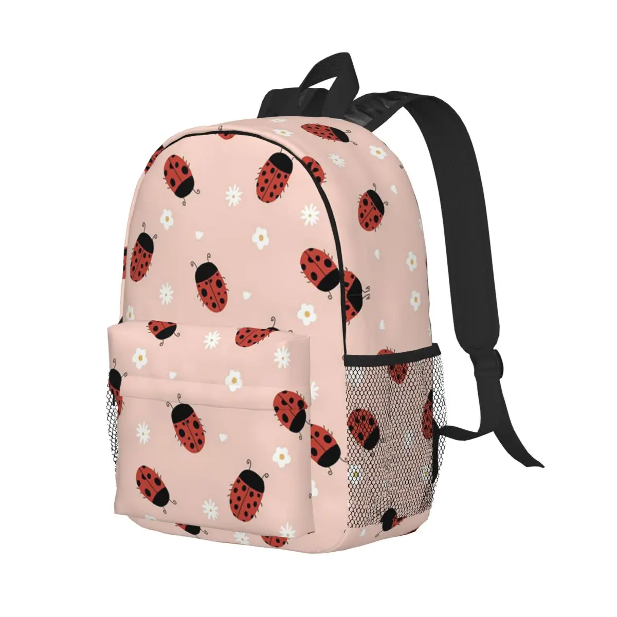 

Рюкзак с божьими коровками и цветами, студенческая сумка для книг для мальчиков и девочек, детская школьная сумка, сумки на плечо для ноутбука для мужчин и женщин