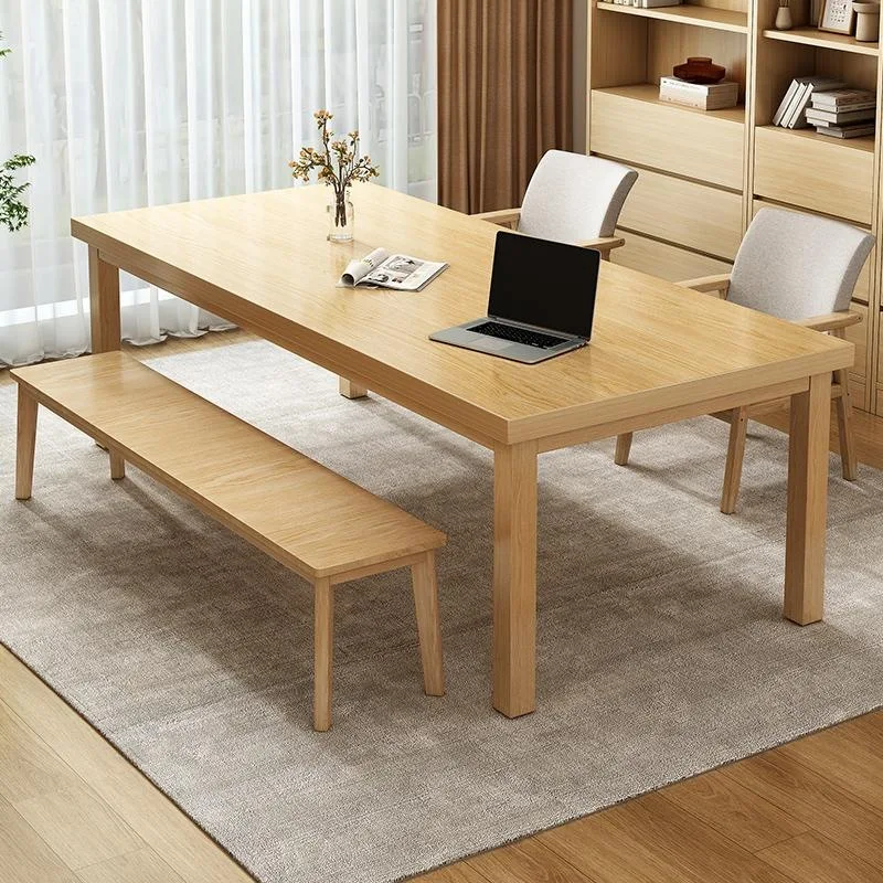 Living room long desk long table workbench home desk study table solid wood legs