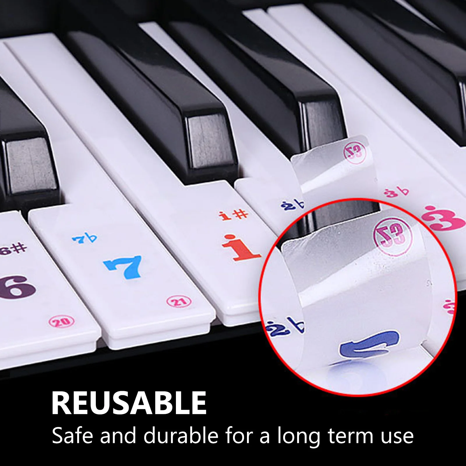 

Keyboard Stickers Number Piano Labels Beginner for Pianos Beginners Numbers Transparent