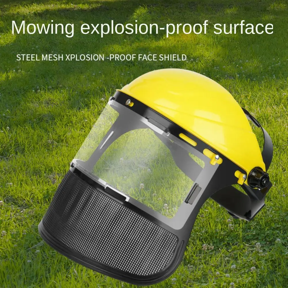 Splash Resistant Full Face Protective Mask Mesh Gardening Safety Helmet Hat Forestry Protection PVC Clear Face Shields Logging