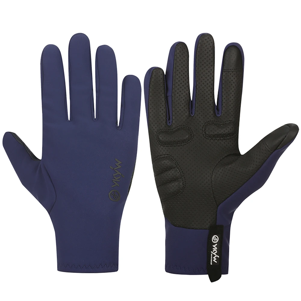 YKYWBIKE Fahrradhandschuhe Vollfinger 0-15 ° C Wasserdichte Winterwärme Fleece stoßdämpfende Touchscreen Rennradhandschuhe MTB