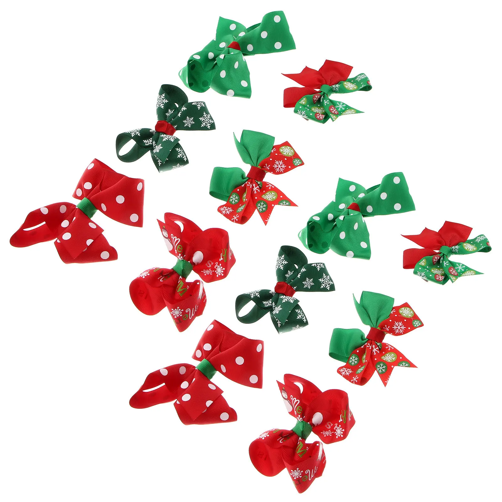 

12Pcs Christmas Hairpins Bowknot Ribbon Hair Clips Hair Accessories for Baby Girls Toddlers Newborns Bowknot Hairpins