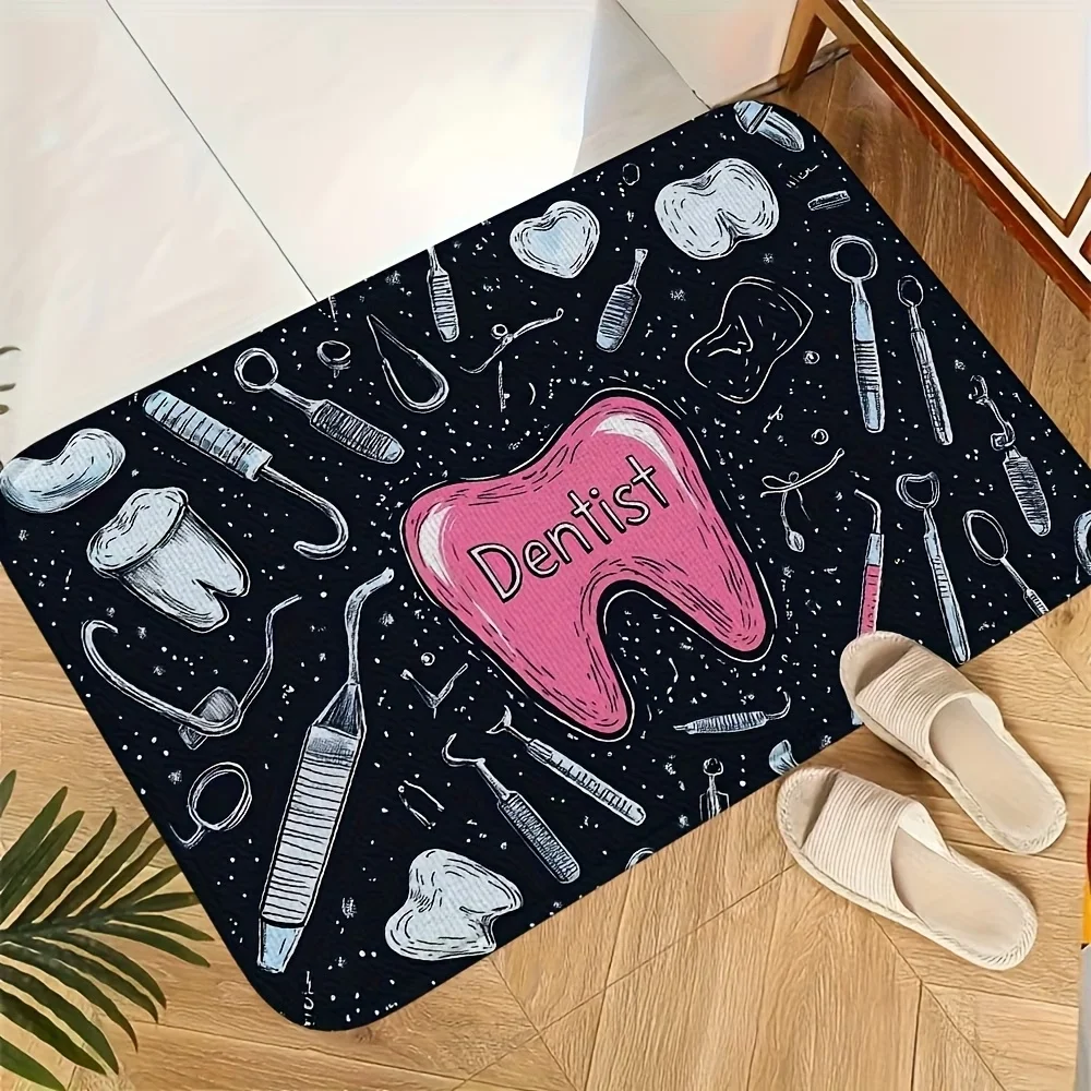 Dental Hygienist Porch Welcome Mat Orthodontic Floor Carpet for Indoor Anti Slip Toilet Bathroom Floor Rugs Cushions Pad