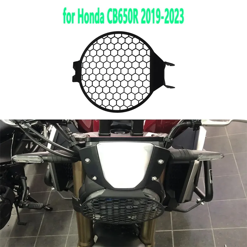 DWOE Motorcycle accessories for Honda CB650R 2019-2023 motobike retrofit protective headlight net Big lampshade protective net