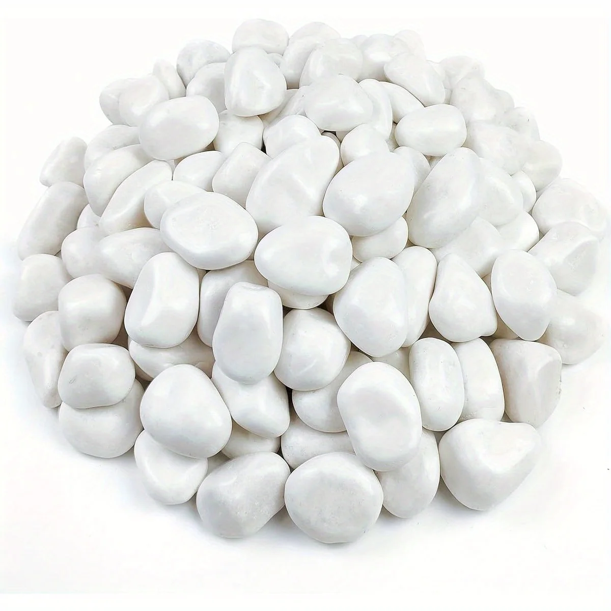 600g White High Polished Natural Pebbles 2-3cm – Decorative River Stones for Courtyard, Plant Vases, Fish Tank Aquariums ZSY