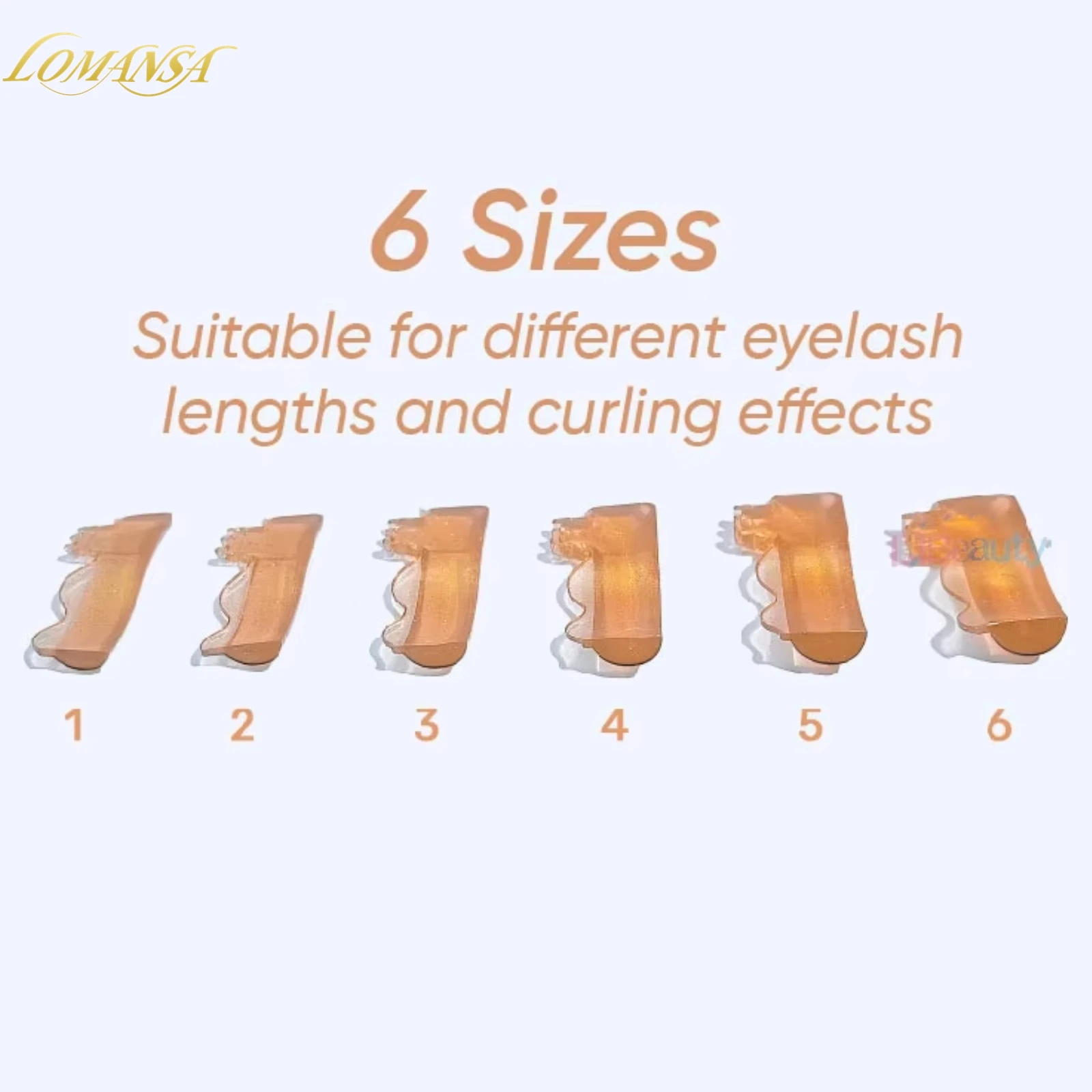 Lomansa 12Pcs C Curl Silicone Eyelash Perm Pads Sticky Lashes Rod Shield Lifting 3D Eyelash Curler Accessories Lash Lifting Tool