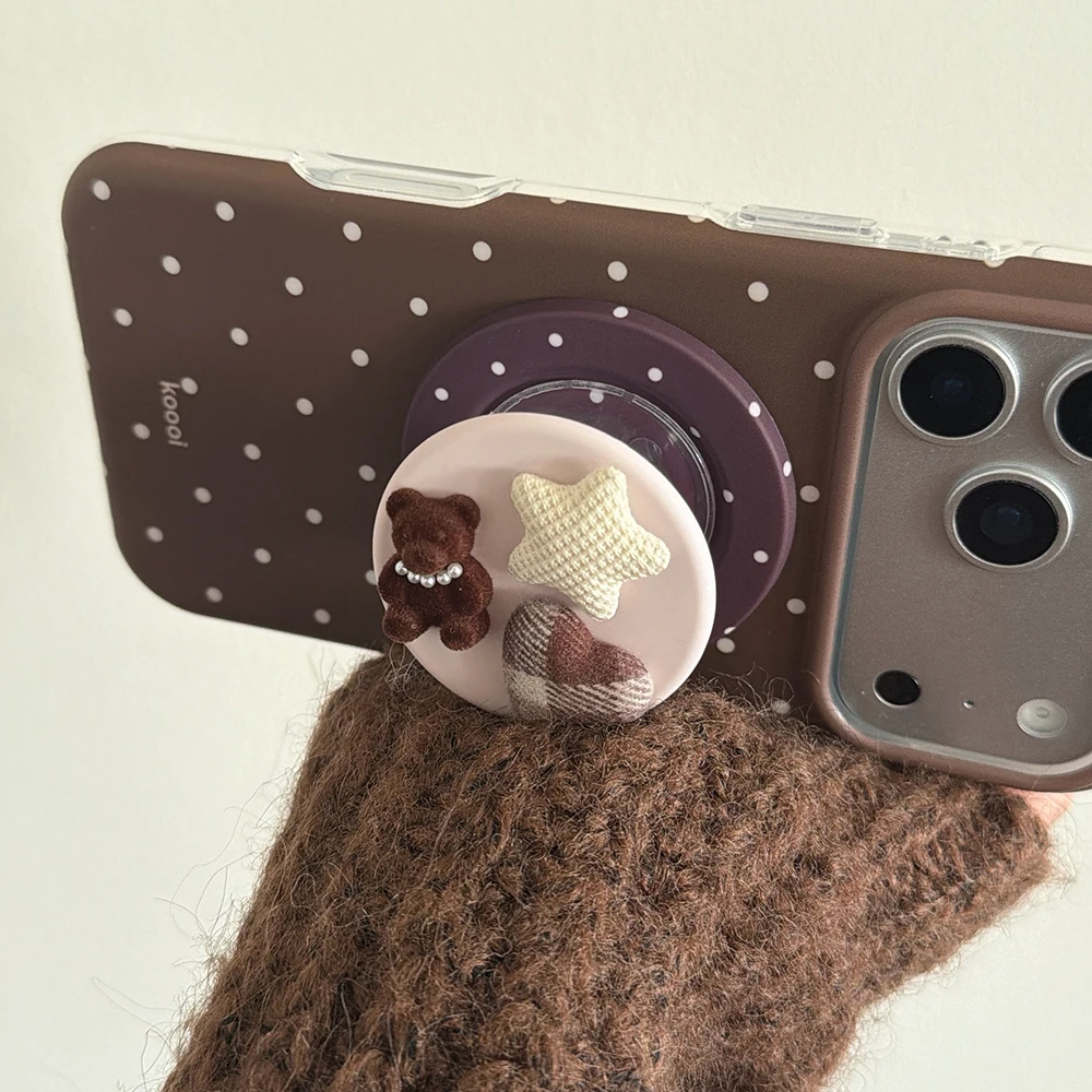 Luxuriöse braune weiße Polka Dot-Muster-Magnet-Handyhülle für iPhone 13, 14, 15, 16, 17 Pro Max, stoßfeste, niedliche Abdeckung für Magsafe-Hülle – Detail 23