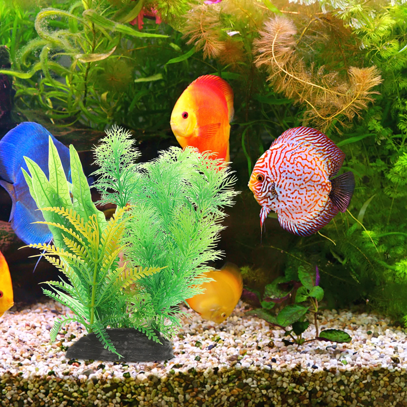 

Artificial Aquarium Plastic Tank L scaping Accessories Vibrant Plants Fish Plants For Fish Tank Decor Pet Supplies