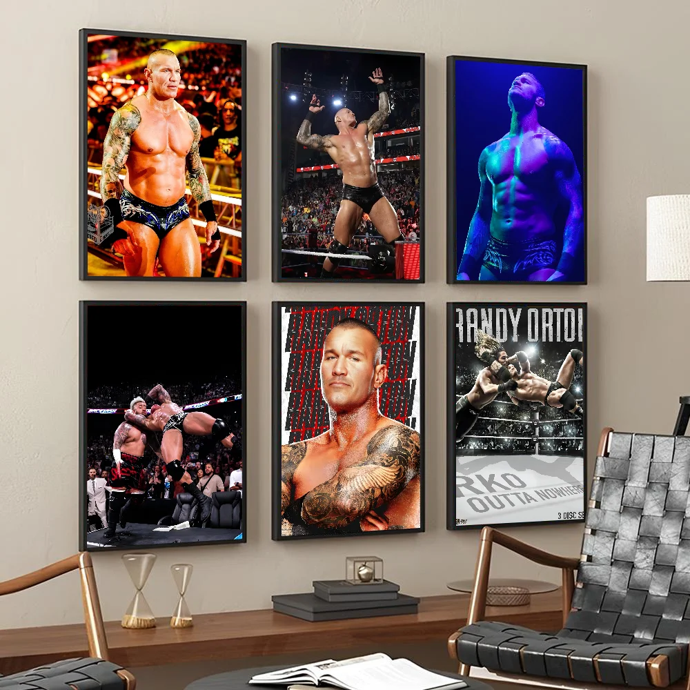 WWE R-Randy O-Orton Poster Self-adhesive Art Waterproof Paper Sticker Coffee House Bar Room Wall Decor