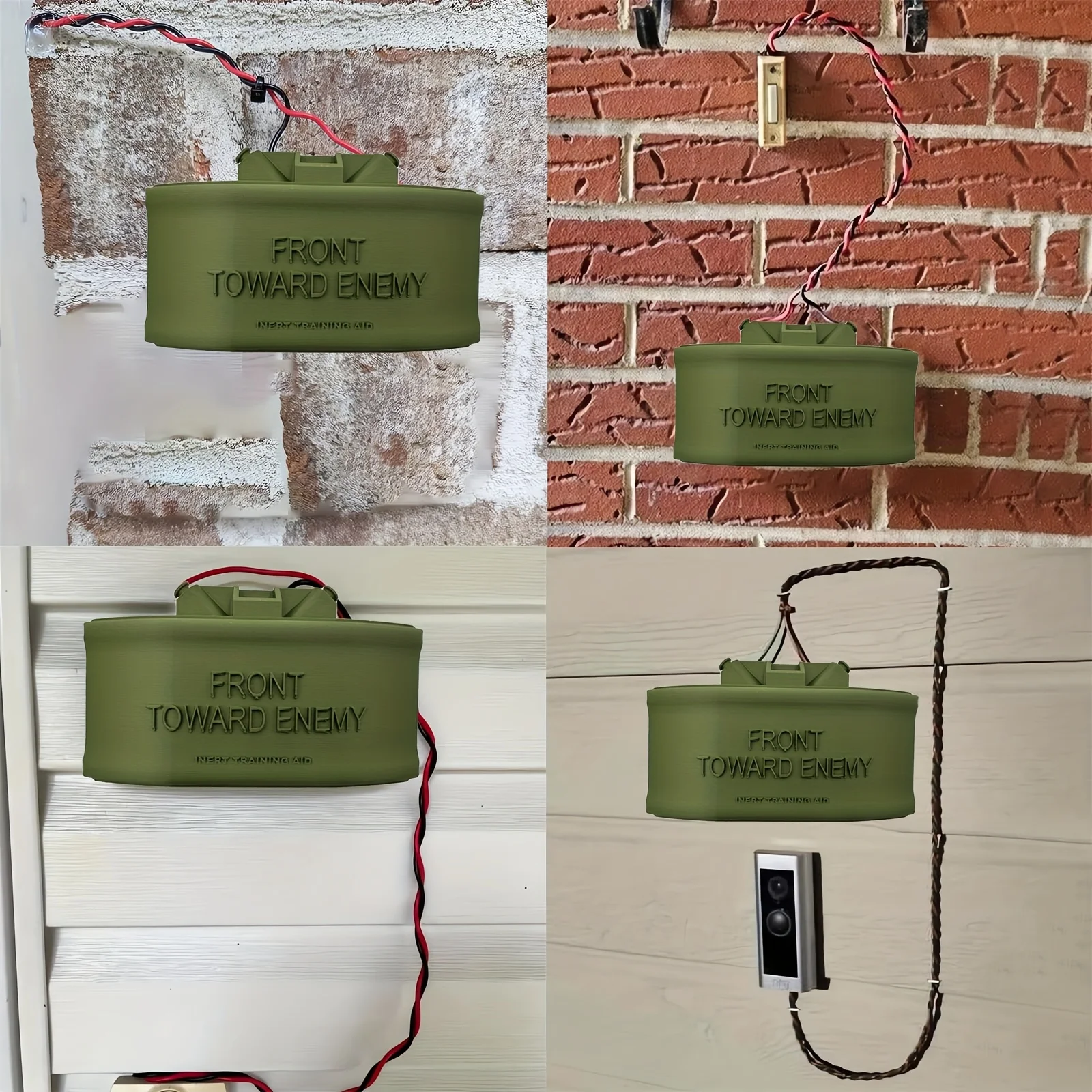2 Sets Doorbell Sign for Joke Gag Pranks Gift Front Toward Enemy Fake Mine Wire Prop Replicant Do Not Knock Disturb