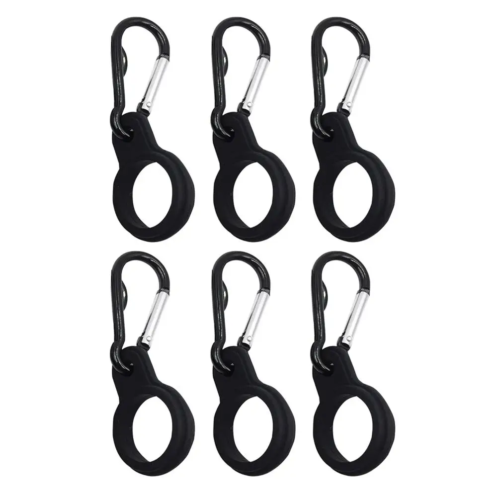 

6pcs Water Bottle Buckle Silicone Hanging Clip Carrier Sport Travel Carabiner Durable Lightweight Outdoor Activities