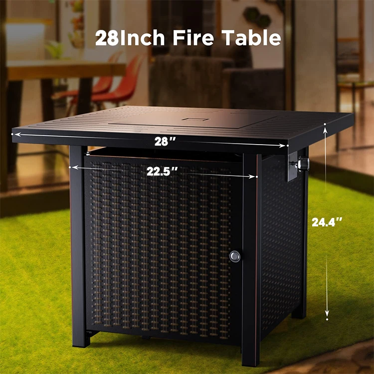 forOutdoor Square Fire Pit Table 50,000 BTU Gas Fire Pit Propane Gas Fire Pit Table For Outside