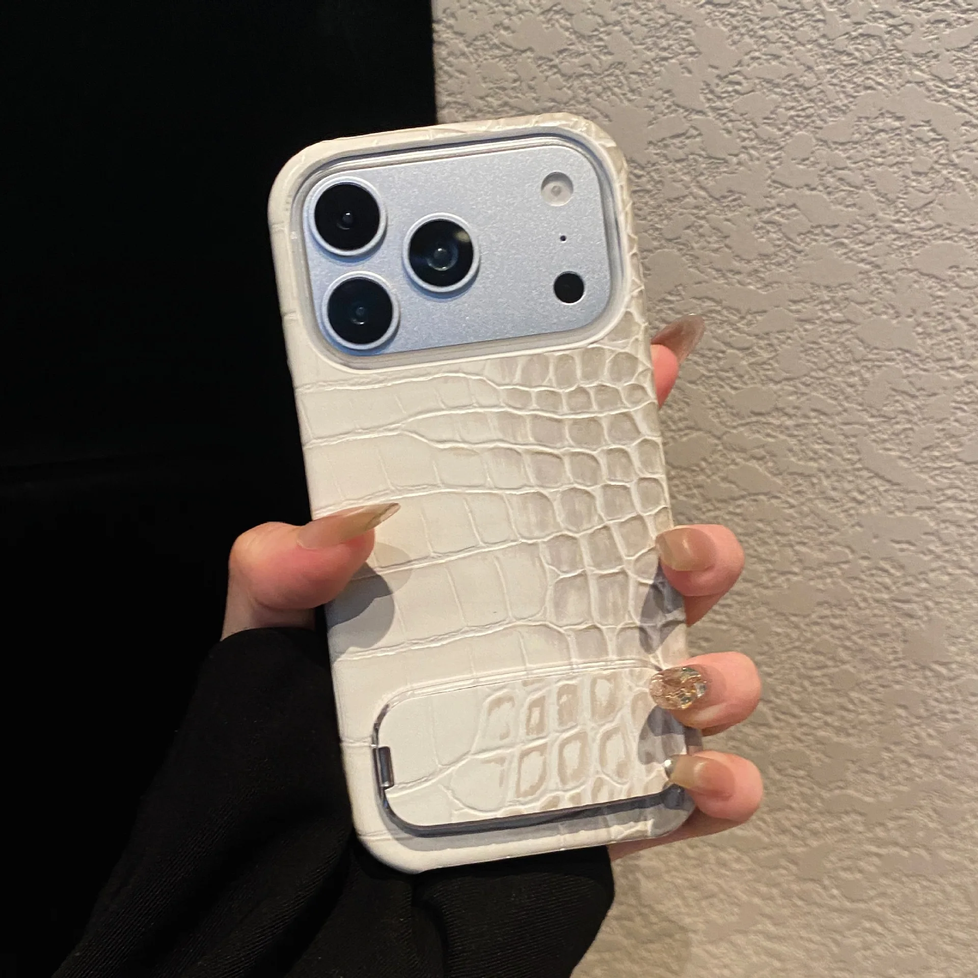 Wzór krokodyla Pasuje do etui na iPhone 17air, 16promax, przenośne lustro, 15pro z podstawką, 14plus półetui, 13 osłona ochronna — zdjęcie produktu 2