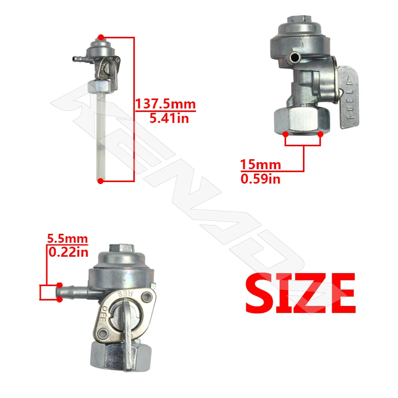 Per Tmx 155 / 125 / Rusi Tc125 / Rusi Tc150 / Euro / Skygo / Rusi Rubinetto carburante per moto