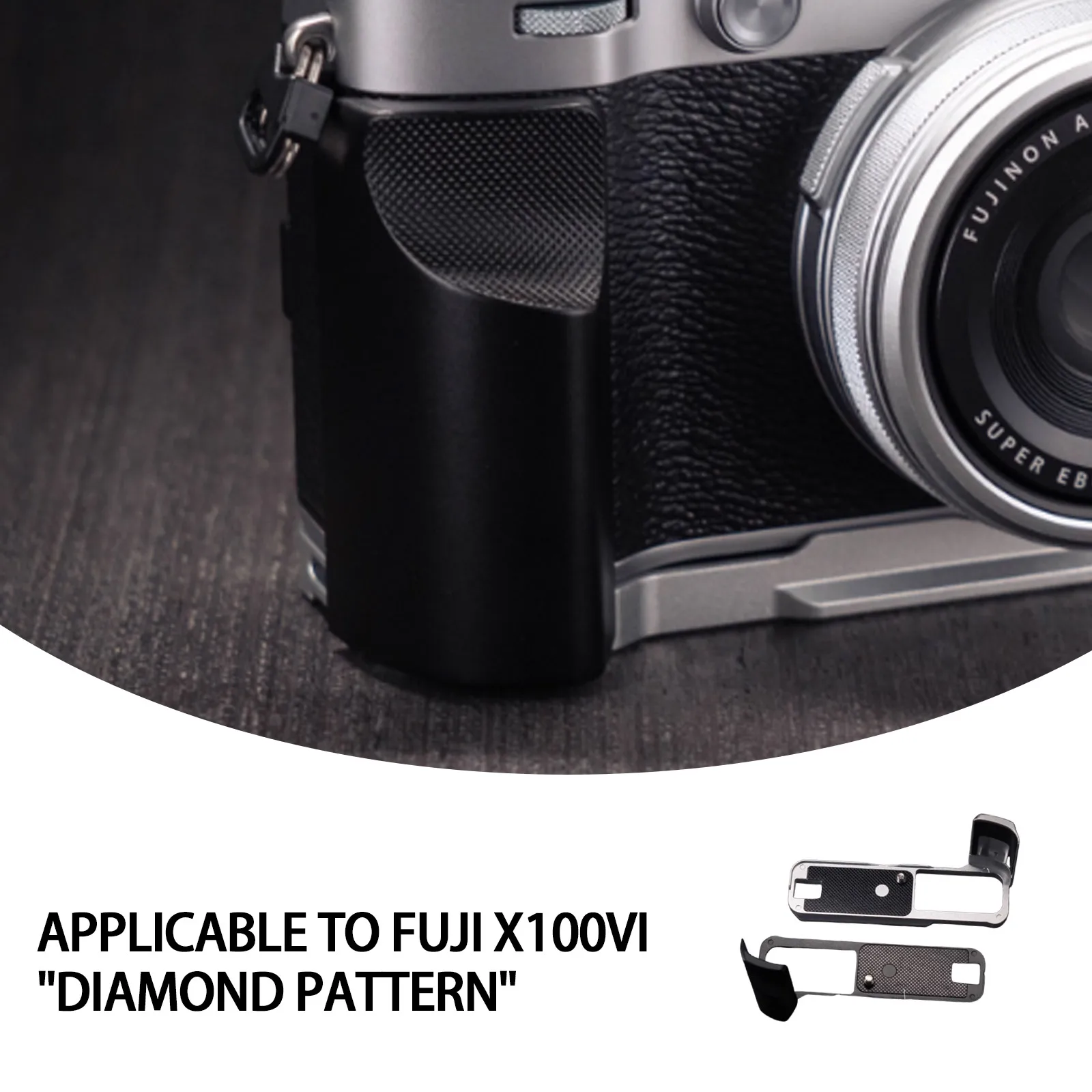 

YUWOOD Aluminum Alloy Camera Handle Multi-function Camera Accessories Suitable for Fuji X100VI "diamond Pattern"
