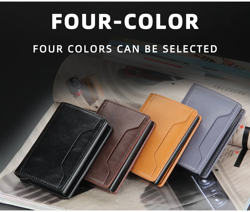Business Magnetic Card Solt Case for Magsafe Functions Phone Case Card Holder Wallet Luxury PU Leather Men Slim Purses Pocket