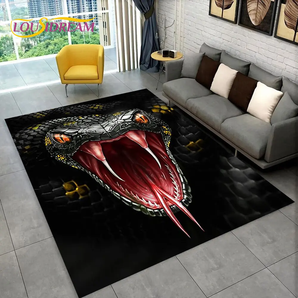 Alfombra gótica antideslizante para el hogar, Felpudo con diseño de serpiente, serpiente, cobra, sala de estar, dormitorio, sofá, Decoración de cocina