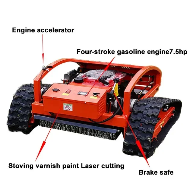 550mm Cutting Width Remote Control Lawn Mower Climb Slope Crawler Robot  Garden Grass Cutter Gasoline   Suppliers