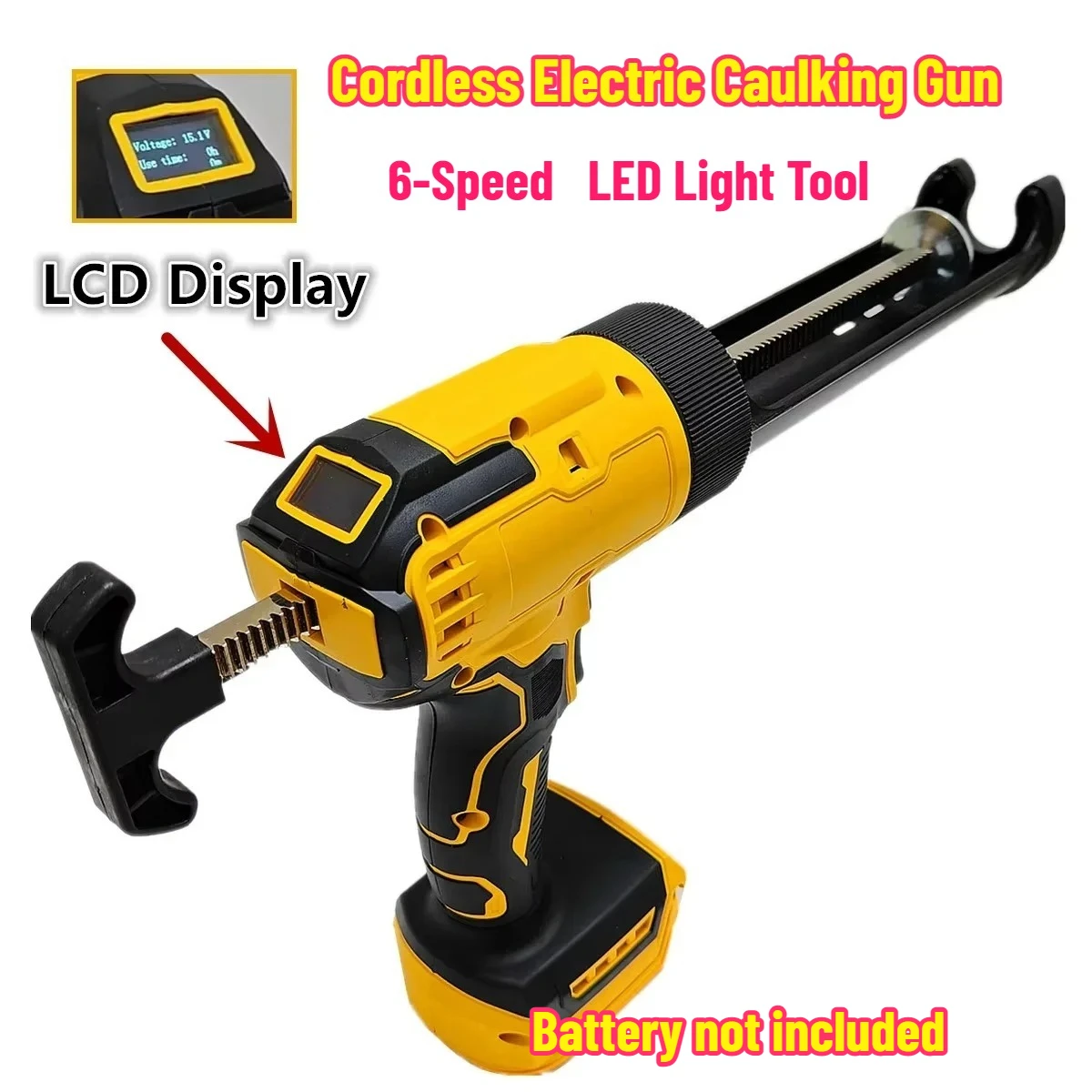 

21V Battery Cordless Electric Caulking Gun 6-Speed for Windows Glass Sealant Adhesive Glue Gun with LED Light Tool​