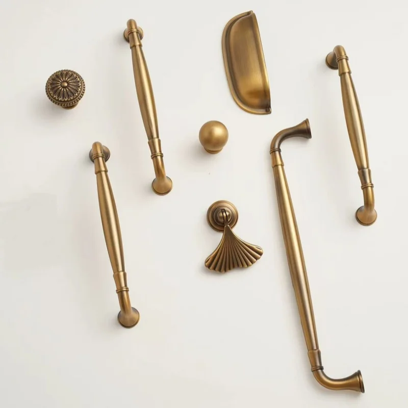 Vintage Wardrobe Closet Door Pulls Kitchen Accessories Antique Drawer Knobs Retro Cabinet Cupboard Door Pull Furniture Handles