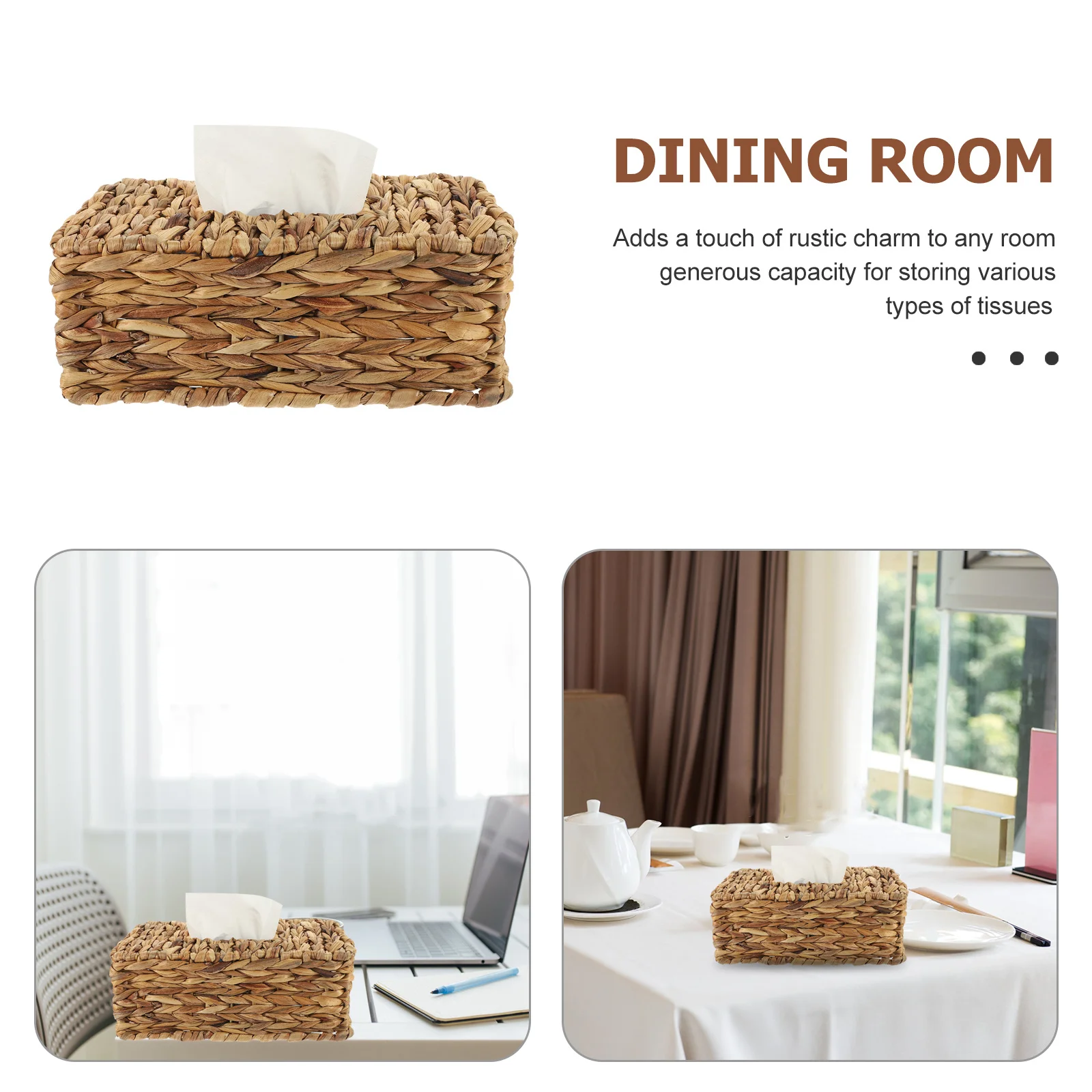 

Paper Tissue Basket Hand Woven Iron Seaweed Napkin Holder For Bedroom Hotel Decor Desktop Storage Box Square Organzier