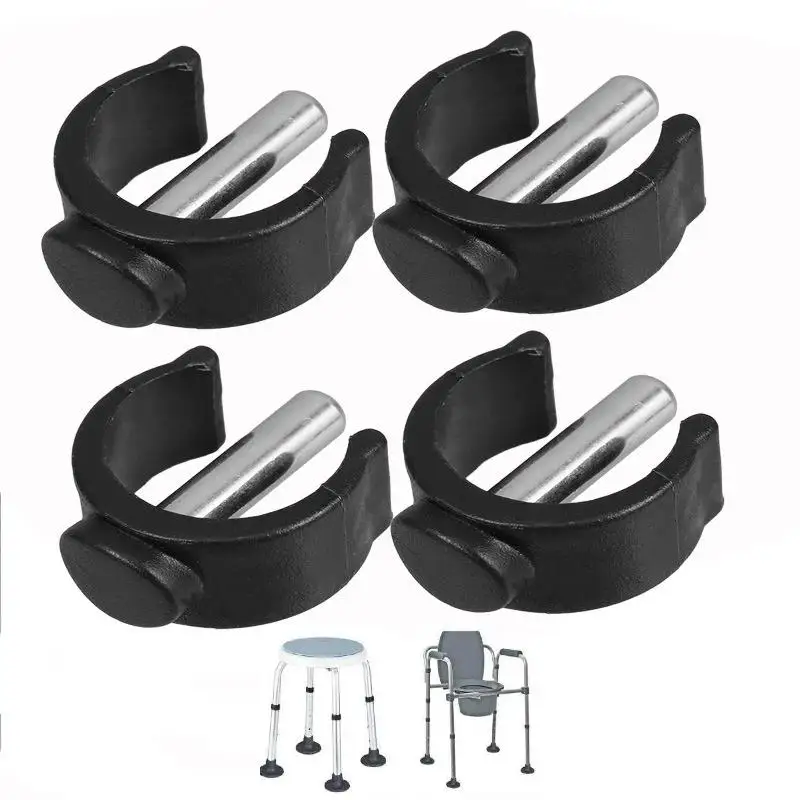 4Pcs Versatile C-Shape Cane Holder Clips Walker Replacement Parts Anti-Slip Walking For Seniors Mobility Aids Crutch Accessories