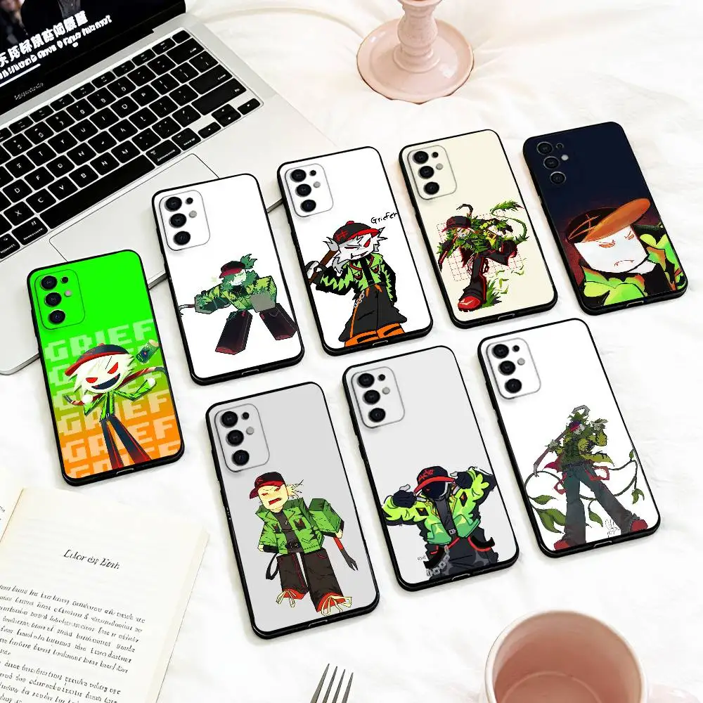 Capa de Telefone Game B-block Tales Griefer para Samsung S 25,24,23,22,30,21,10,9,Ultra,Plus,Lite,FE,4,5 G Capa Preta Macia