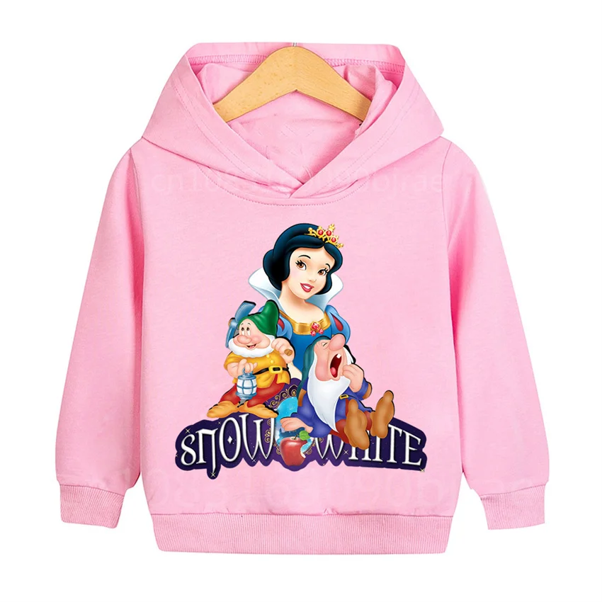 Snow White Dwarfs Casual Hoodies Clothes Princess Anna Fashion Cartoon Children Autumn Sweatshirt Pullover Boys Girls Top Kids