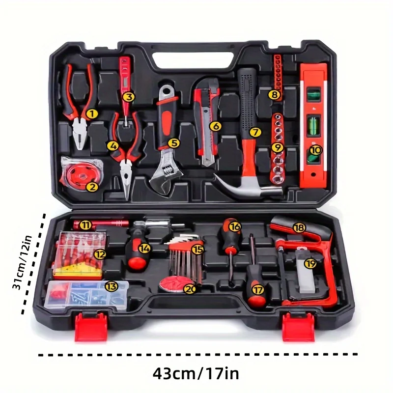 108 Pieces Set of Hardware Gift Tool Set Repair Toolbox Set Multifunctional Combination Tool Set Wholesale