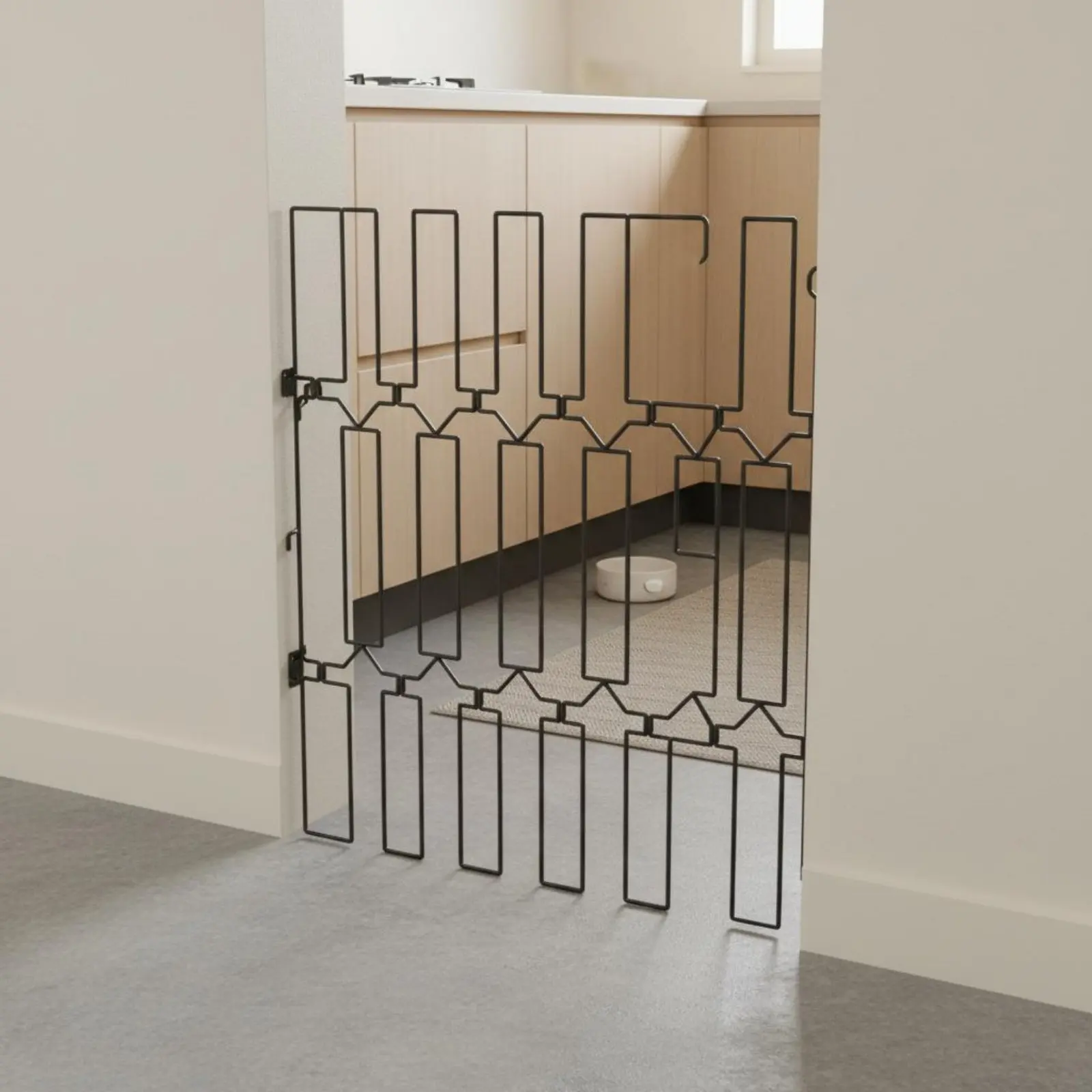 

Metal Retractable Pet Gate Adjustable Width Retractable Pet Gate Home Barrier Auto Retract Space-Saving for Hallway, Stairs