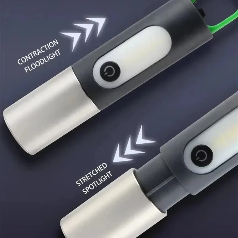 Xiaomi-USB LED充電式懐中電灯,レーザーズーム,多機能長距離照明,フック付きポータブル屋外キャンプランプ