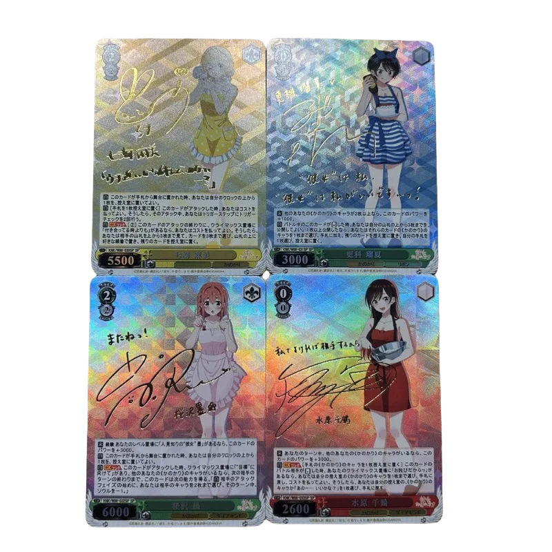 DIY ACG Rent-a-Girlfriend WS Refractive Gold Signature Flash Card Anime Peripheral Game Collection Card Prezent ลwiฤ
teczny