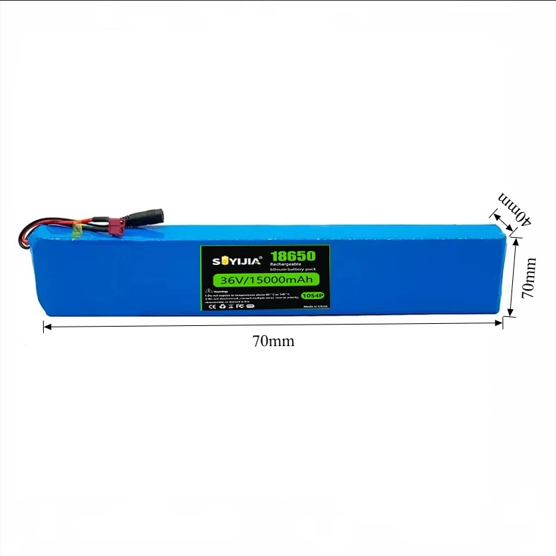 36V 15Ah 10S4P Rechargeable Lithium Battery with Built-in BMS Protection, High Power for 42V Scooter, Stable Power Supply
