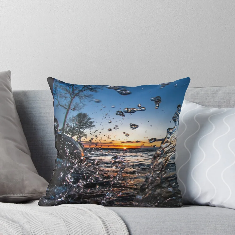 

crystal clear ocean wave before sunset water wave lake sunrise creek pacific atlantic Throw Pillow