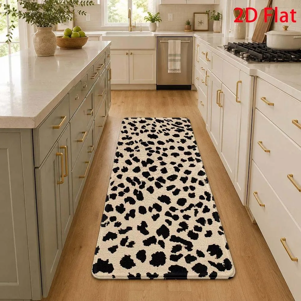 Doormat Runner Rug Cheetah Print 2D Flat 1/2/3pc Set Home Decor Hallway Laundry Bedroom Living Room Kitchen Welcome Mat