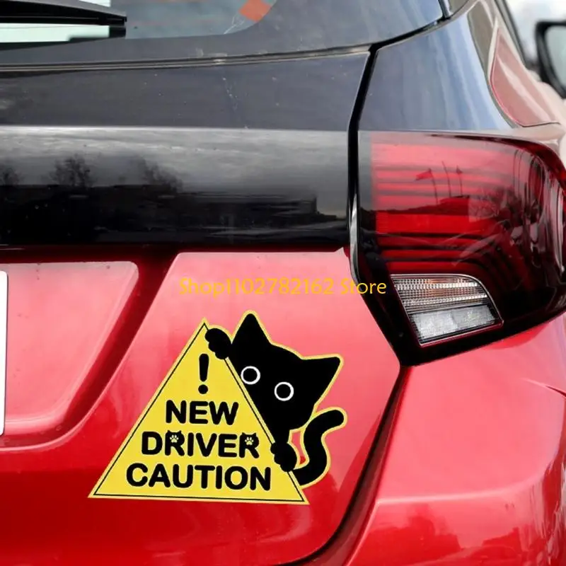 547B 3PCS New Driver Car Magnet Sticker Caution Warning Sign Reflective Cats Car Decals for Night Driving