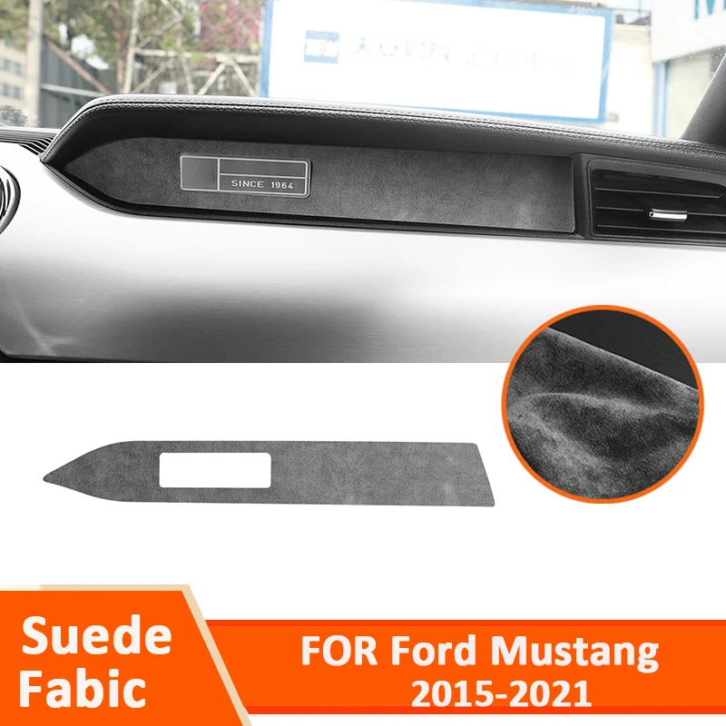 

Alcantara Suede Fabic Auto Co-Polit Dashboard Trim Strip Decorative Sticker Car Interior Accessories For Ford Mustang 2015-2021