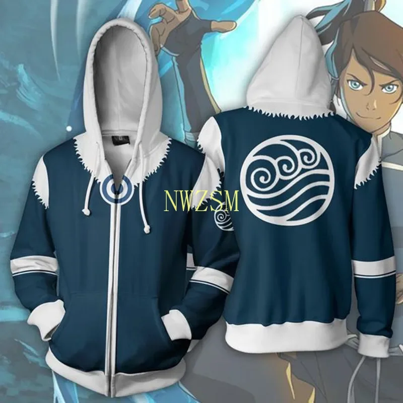 2020 Avatar The Last Airbender Hoodie Cosplay Costume Man Women Anime Casual Zipper Jackets