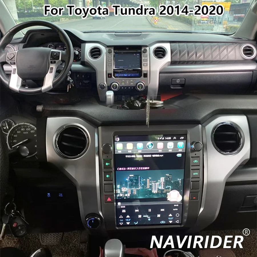 

12,1 дюймовый радиоприемник Android 13, экран в стиле Тесла для Toyota Tundra 2014-2020, автомобильный мультимедийный видеоплеер, стерео, Gps, беспроводной Carplay