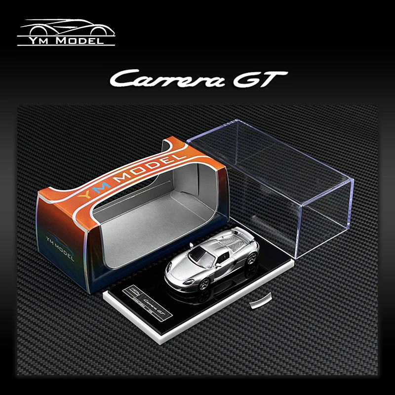 YM In Stock 1:64 CarreraGT Silver Resin Diorama Car Model Collection Miniature Toys